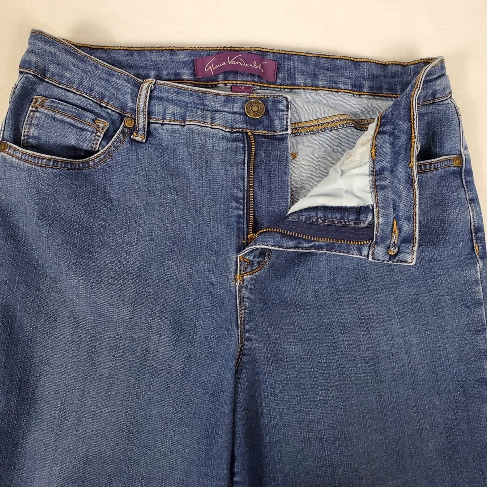 Gloria Vanderbilt Amanda Bootcut Jeans Womens 12 Medium Wash Blue Stretch Denim - Picture 9 of 14